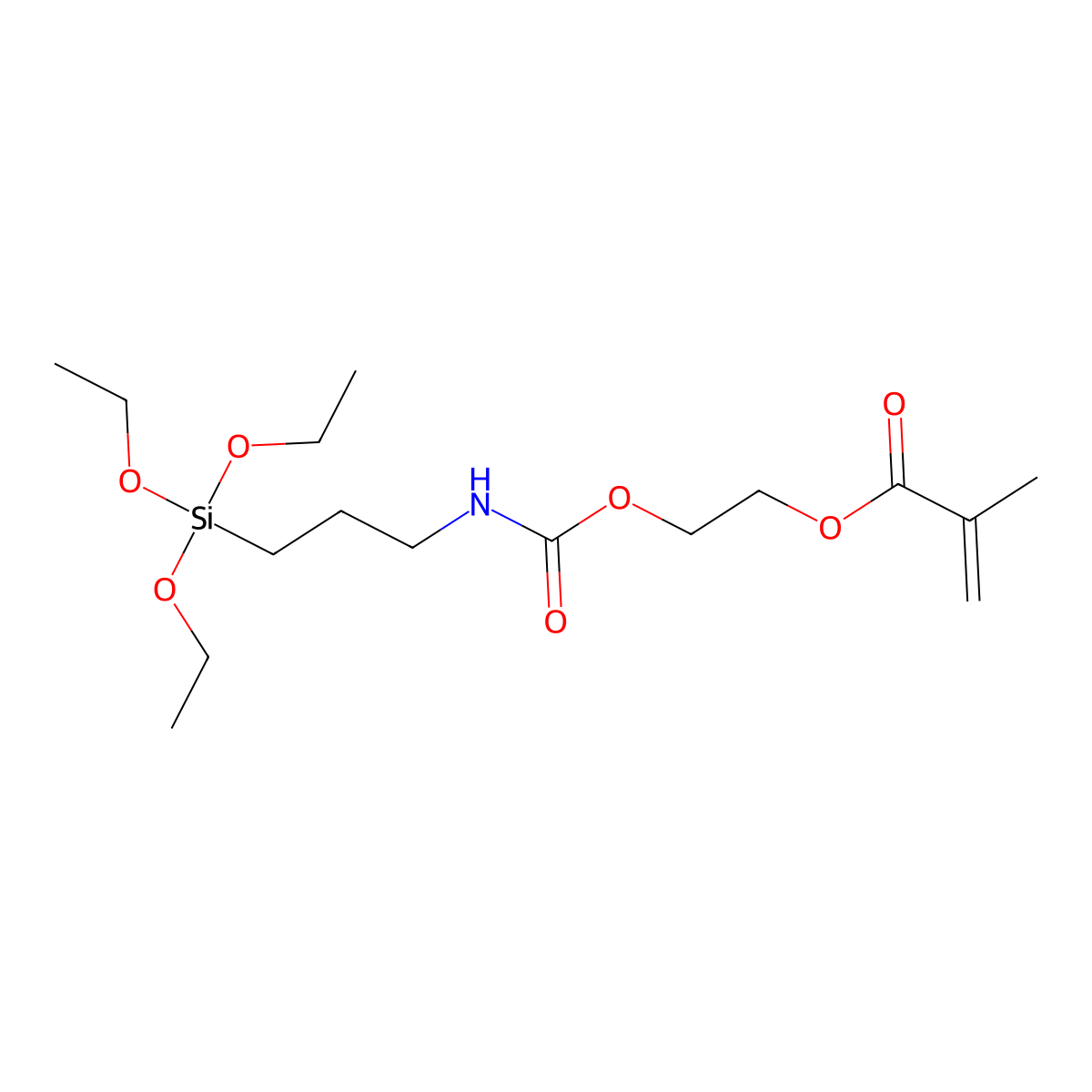 O-(Methacryloxyethyl)-N-(triethoxysilylpropyl)urethane molecular structure, CAS 115396-93-5