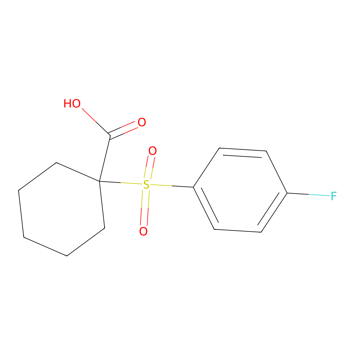 1-(4-Fluorobenzenesulfonyl)cyclohexane-1-carboxylic acid molecular structure, CAS 1153968-51-4