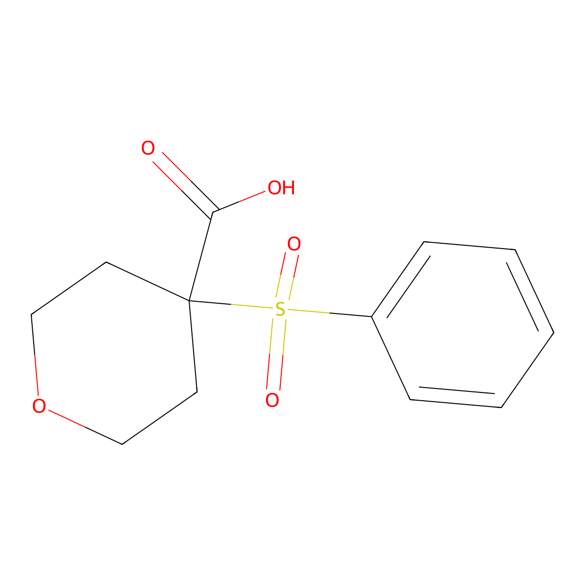 4-(Benzenesulfonyl)oxane-4-carboxylic acid molecular structure, CAS 1153968-63-8