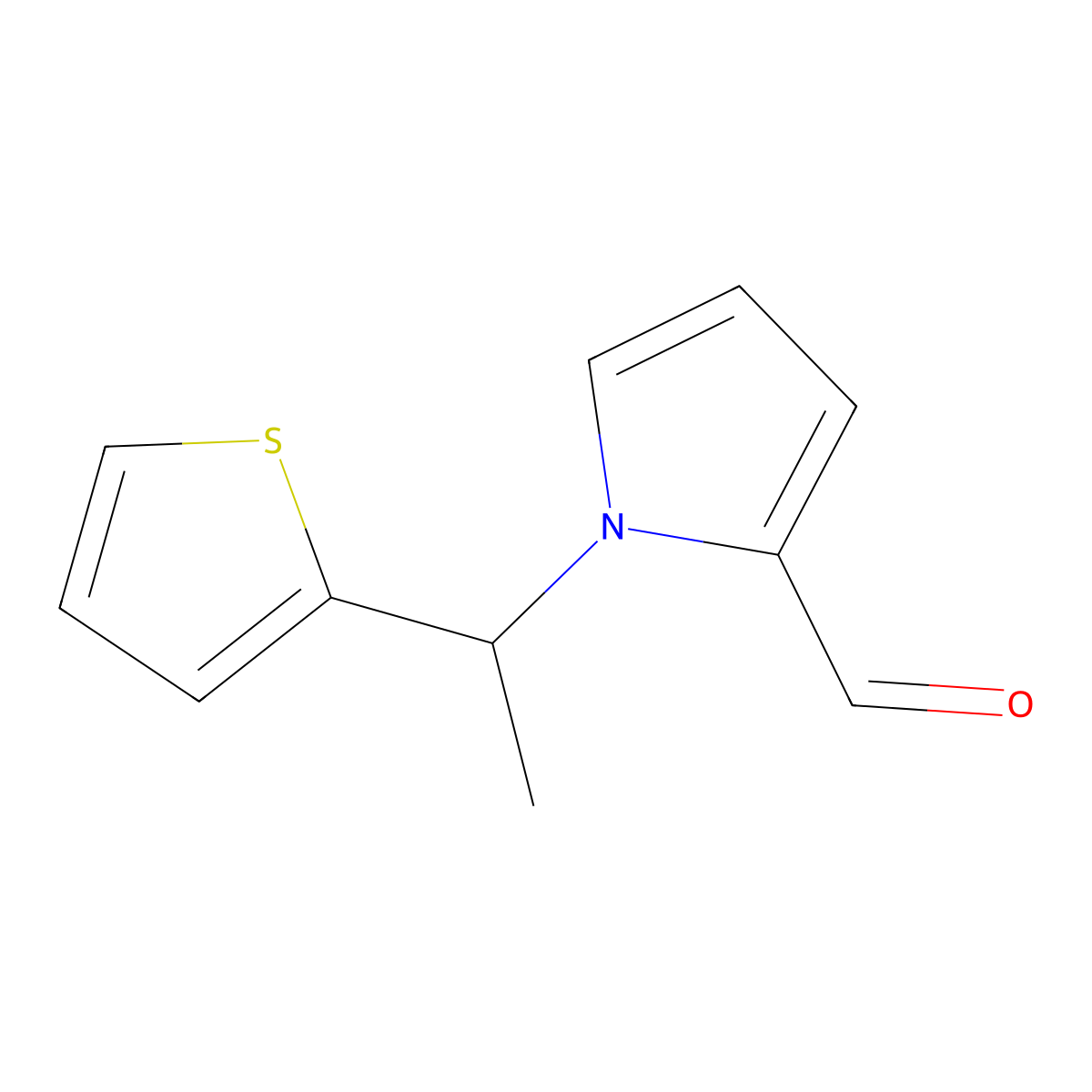 1-(1-(Thiophen-2-yl)ethyl)-1H-pyrrole-2-carbaldehyde molecular structure, CAS 1153970-12-7