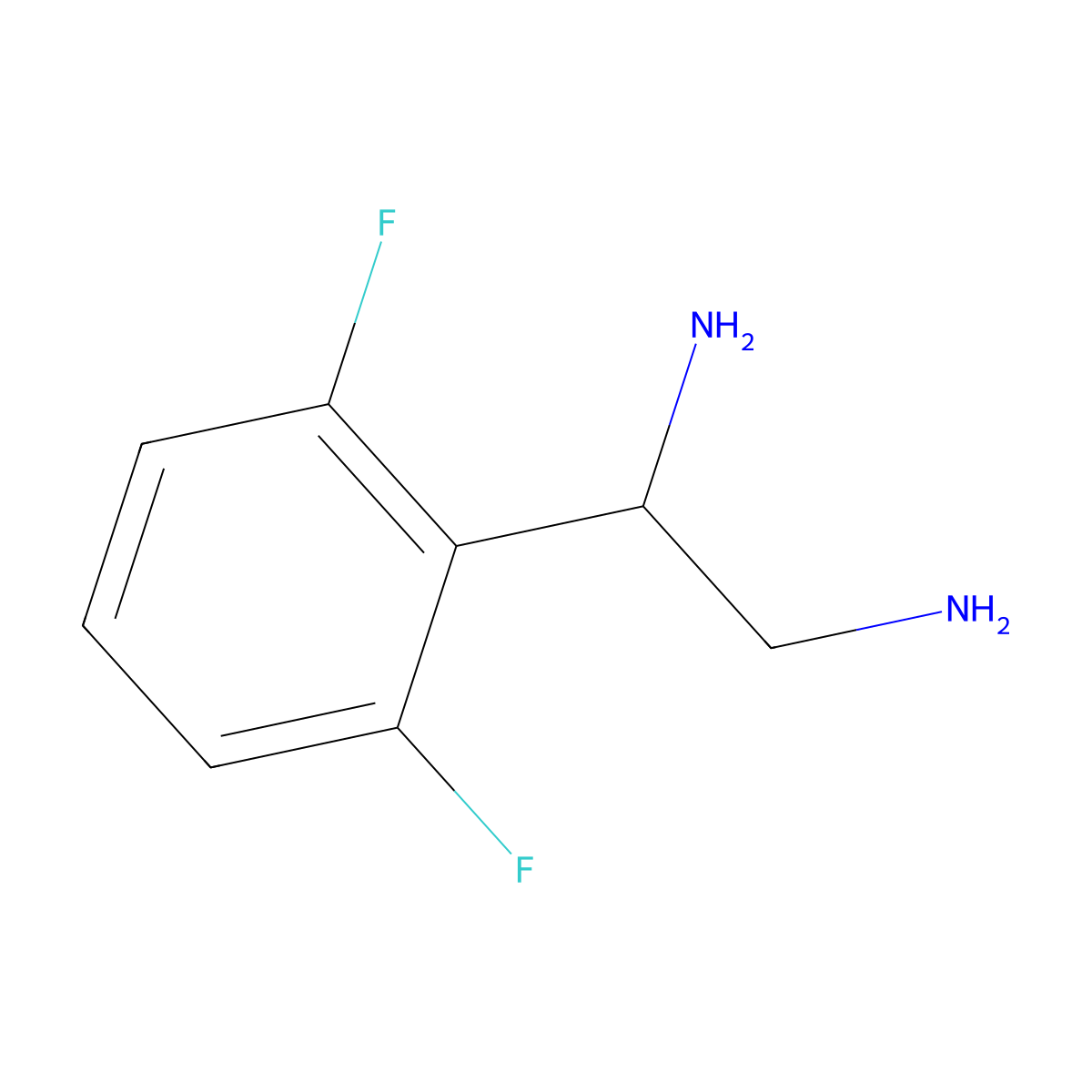 1-(2,6-Difluorophenyl)ethane-1,2-diamine molecular structure, CAS 1153971-90-4