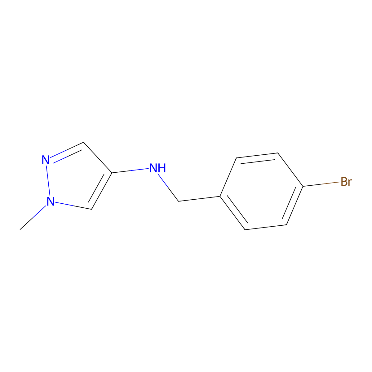 N-[(4-Bromophenyl)methyl]-1-methyl-1H-pyrazol-4-amine molecular structure, CAS 1153972-17-8