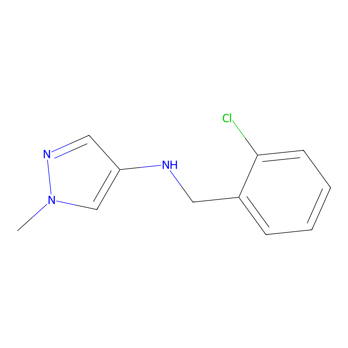 N-[(2-Chlorophenyl)methyl]-1-methyl-1H-pyrazol-4-amine molecular structure, CAS 1153972-38-3