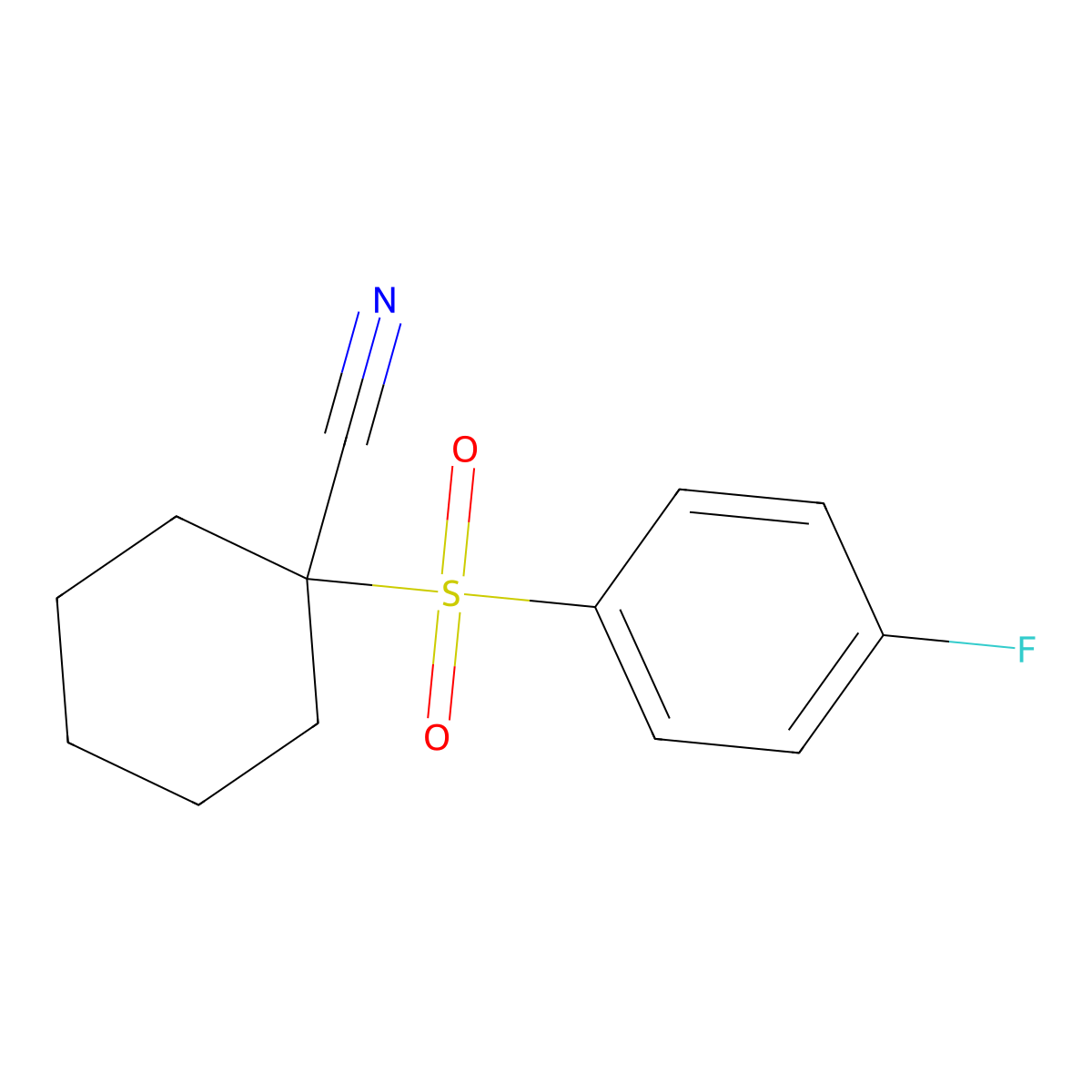 1-(4-Fluorobenzenesulfonyl)cyclohexane-1-carbonitrile molecular structure, CAS 1153972-58-7
