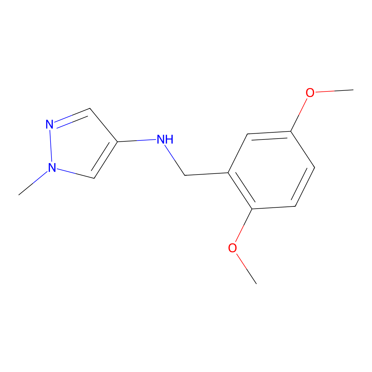 N-[(2,5-Dimethoxyphenyl)methyl]-1-methyl-1H-pyrazol-4-amine molecular structure, CAS 1153972-61-2