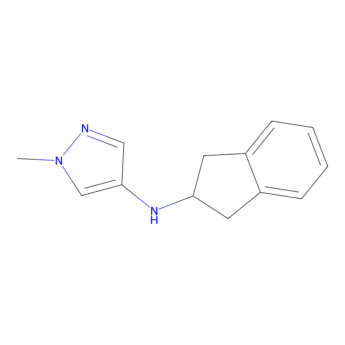 N-(2,3-dihydro-1H-inden-2-yl)-1-methyl-1H-pyrazol-4-amine molecular structure, CAS 1153973-24-0
