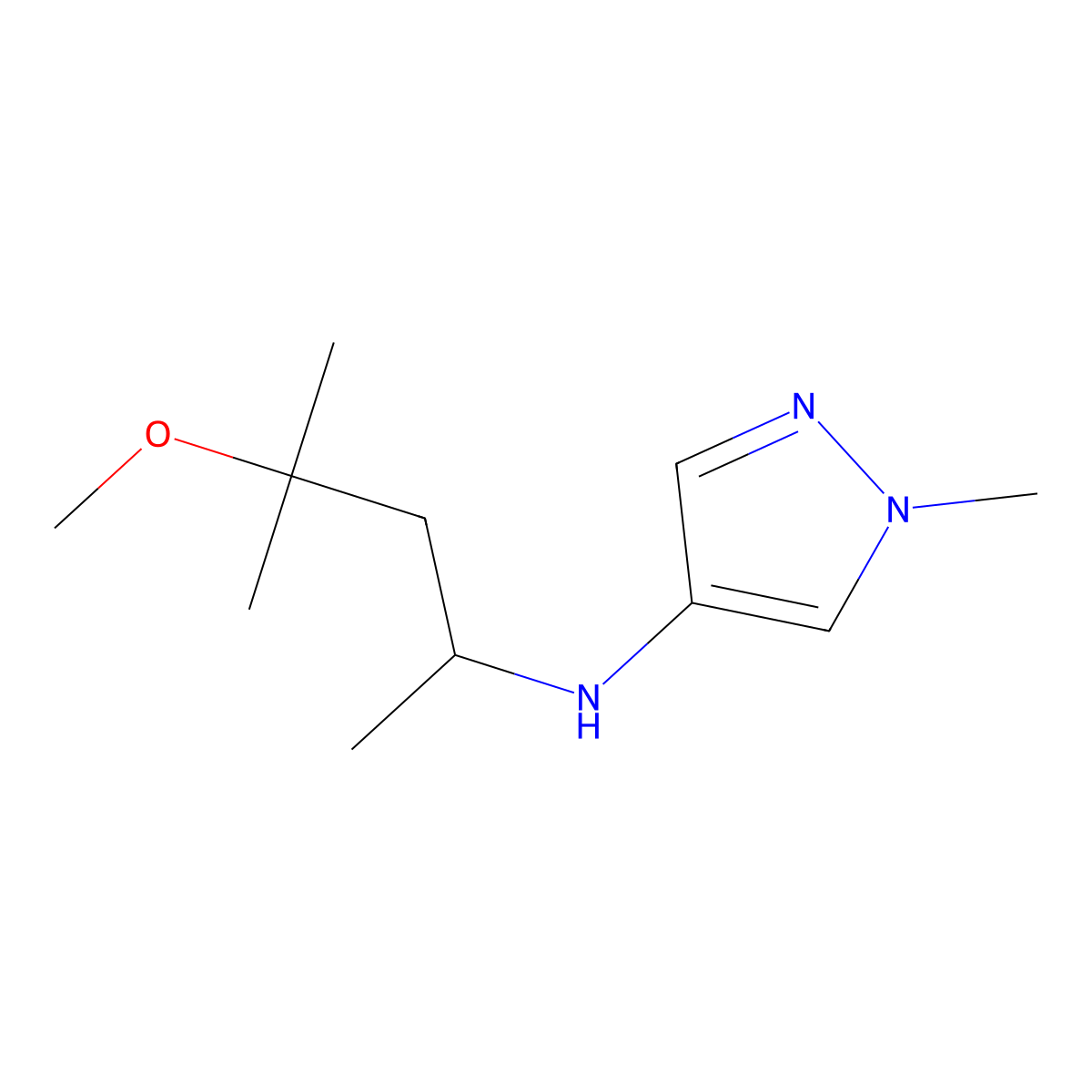 N-(4-Methoxy-4-methylpentan-2-yl)-1-methyl-1H-pyrazol-4-amine molecular structure, CAS 1153974-44-7
