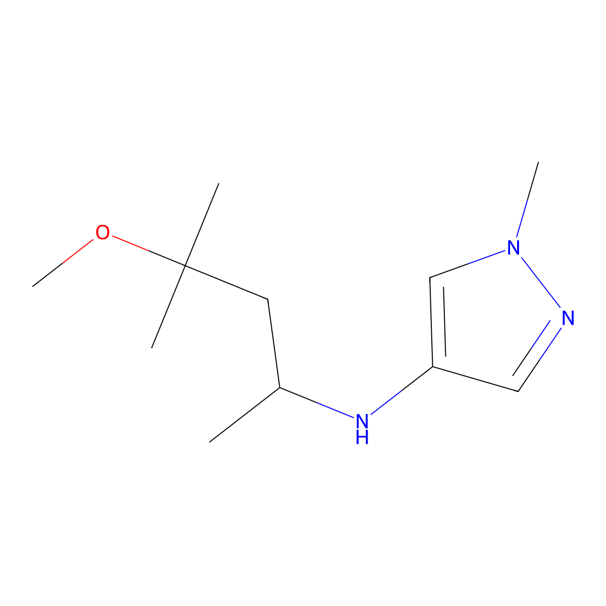 N-(4-Methoxy-4-methylpentan-2-yl)-1-methyl-1H-pyrazol-4-amine molecular structure, CAS 1153974-44-7