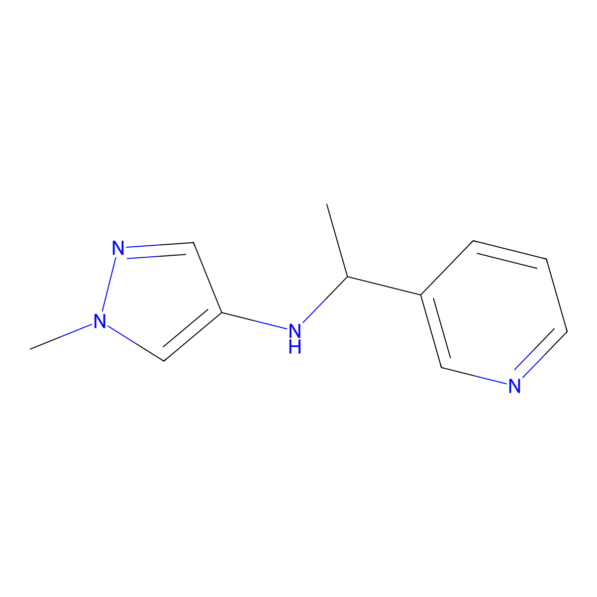 1-Methyl-N-[1-(pyridin-3-yl)ethyl]-1H-pyrazol-4-amine molecular structure, CAS 1153974-89-0