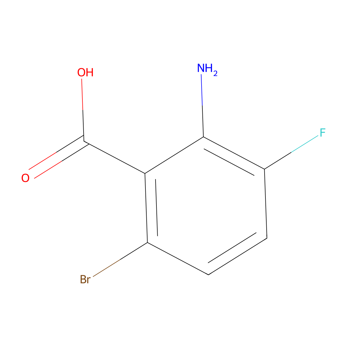2-Amino-6-bromo-3-fluorobenzoic acid molecular structure, CAS 1153974-98-1