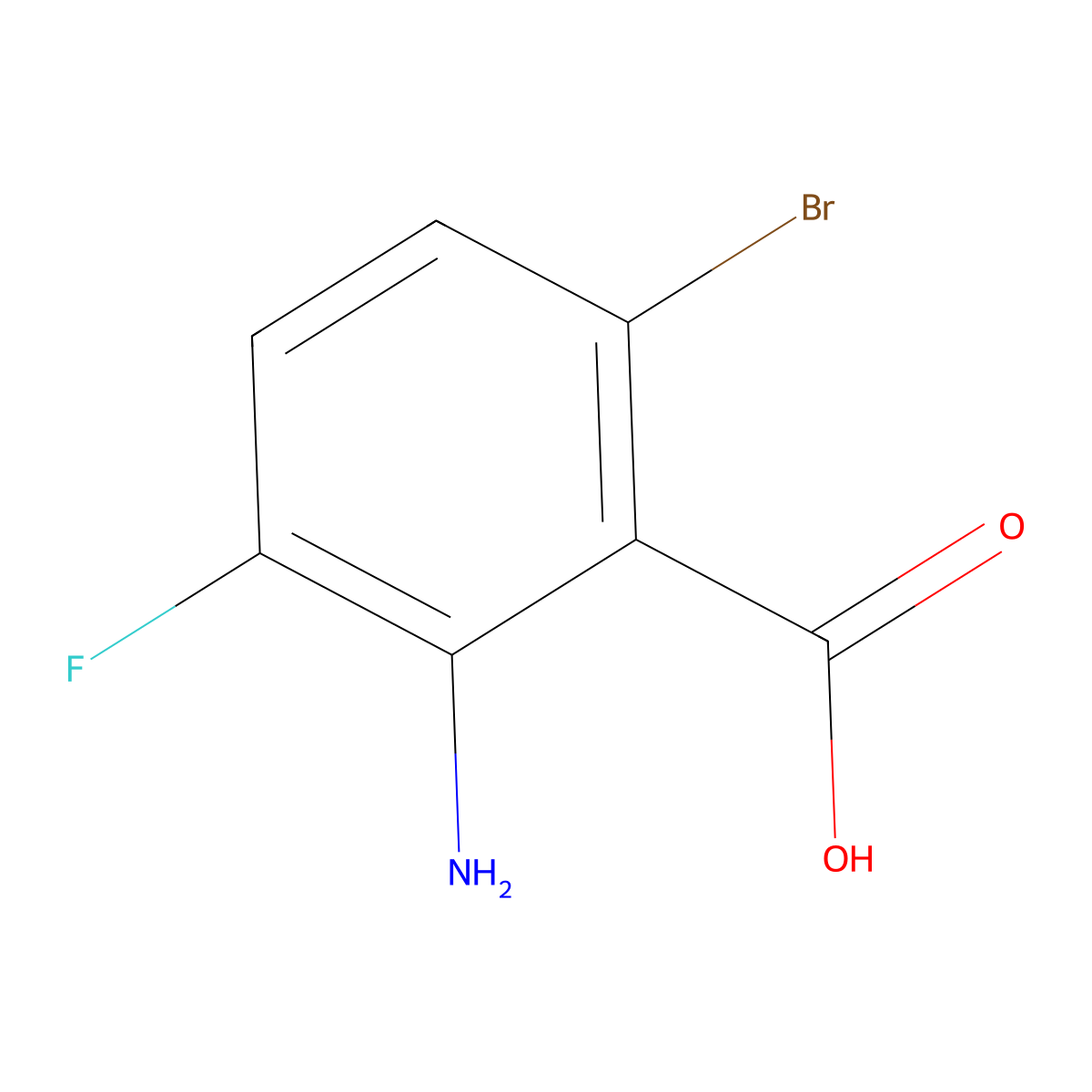 2-Amino-6-bromo-3-fluorobenzoic acid molecular structure, CAS 1153974-98-1