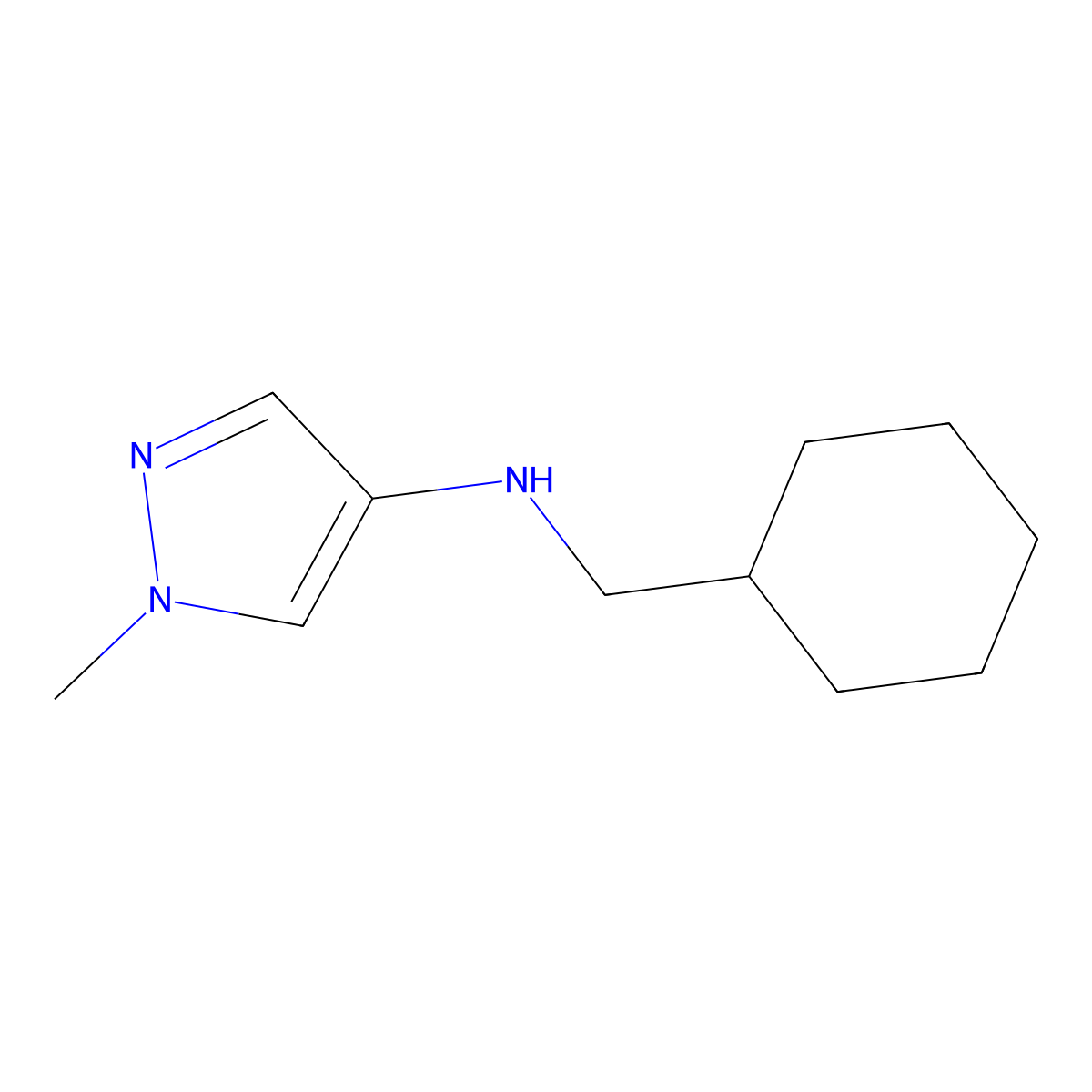 N-(Cyclohexylmethyl)-1-methyl-1H-pyrazol-4-amine molecular structure, CAS 1153976-46-5