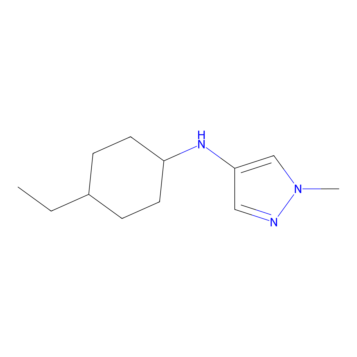 N-(4-Ethylcyclohexyl)-1-methyl-1H-pyrazol-4-amine molecular structure, CAS 1153976-83-0