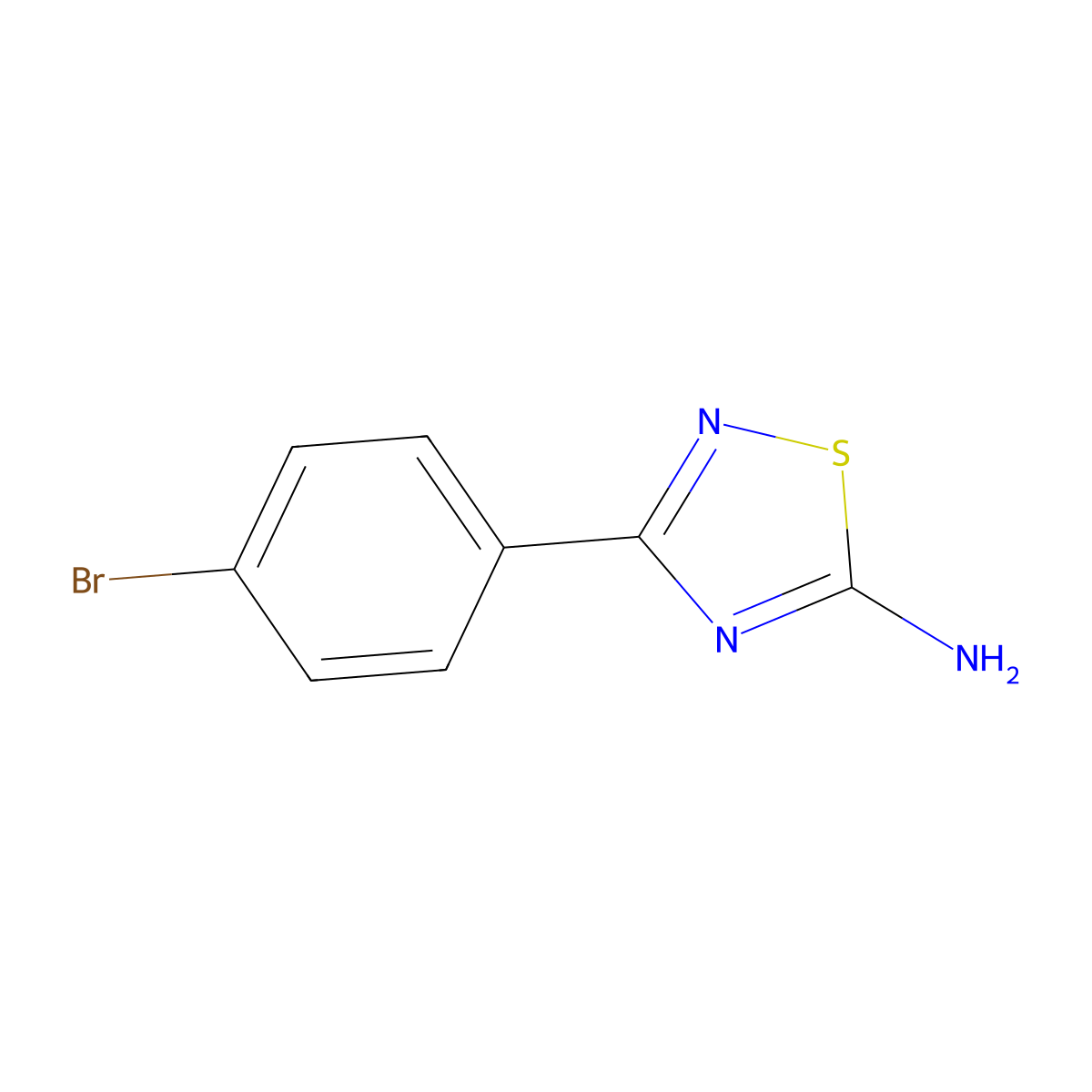 3-(4-Bromophenyl)-1,2,4-thiadiazol-5-amine molecular structure, CAS 1153976-85-2