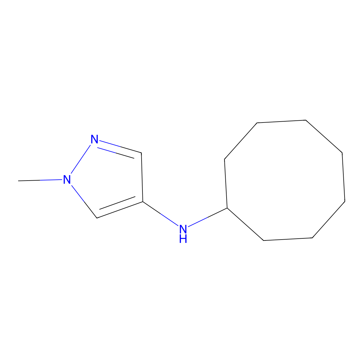 N-Cyclooctyl-1-methyl-1H-pyrazol-4-amine molecular structure, CAS 1153977-23-1