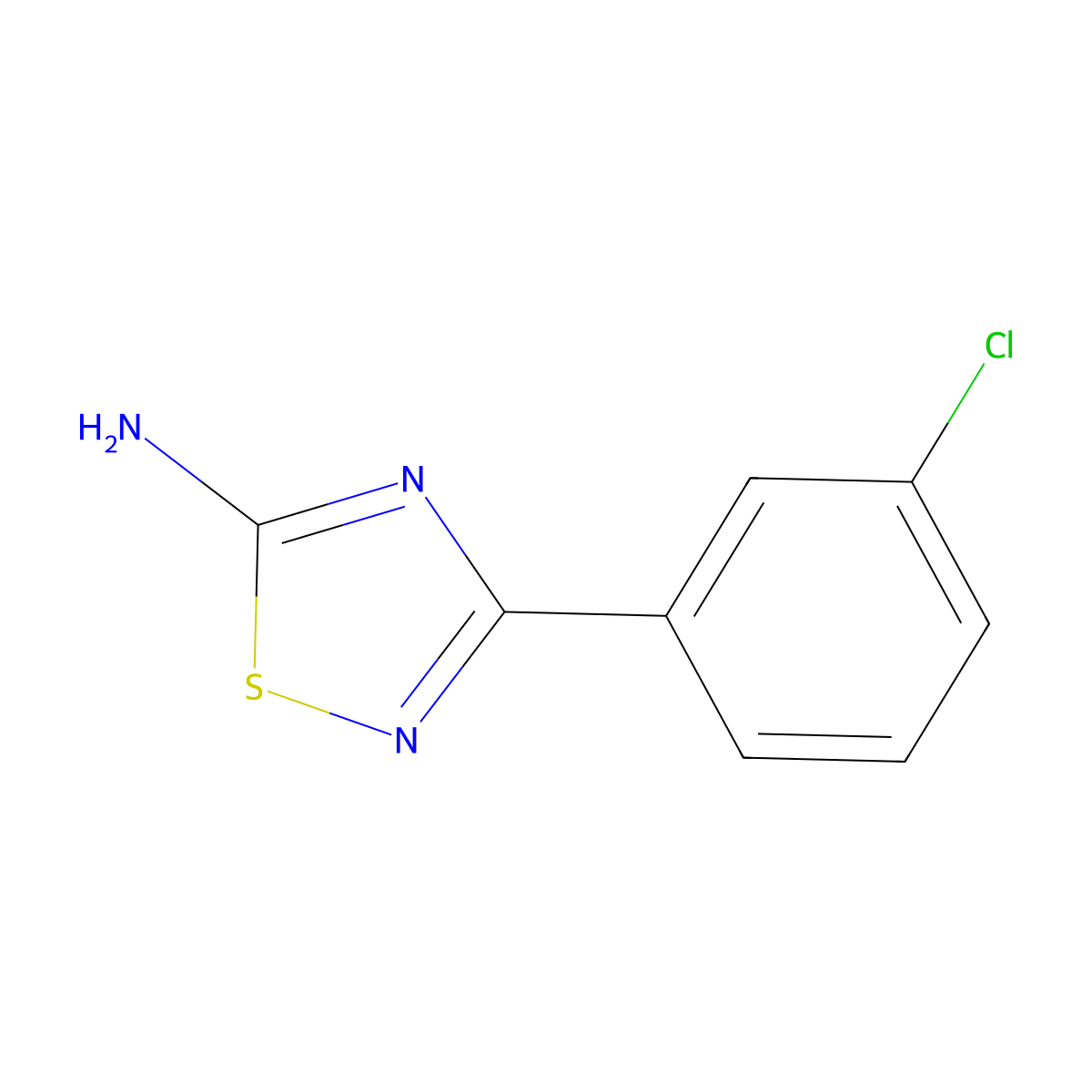 3-(3-Chlorophenyl)-1,2,4-thiadiazol-5-amine molecular structure, CAS 1153977-31-1