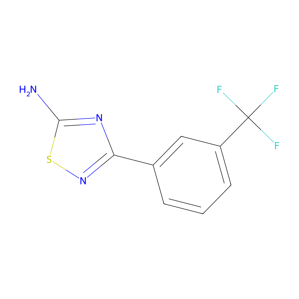 3-(3-(Trifluoromethyl)phenyl)-1,2,4-thiadiazol-5-amine molecular structure, CAS 1153977-59-3