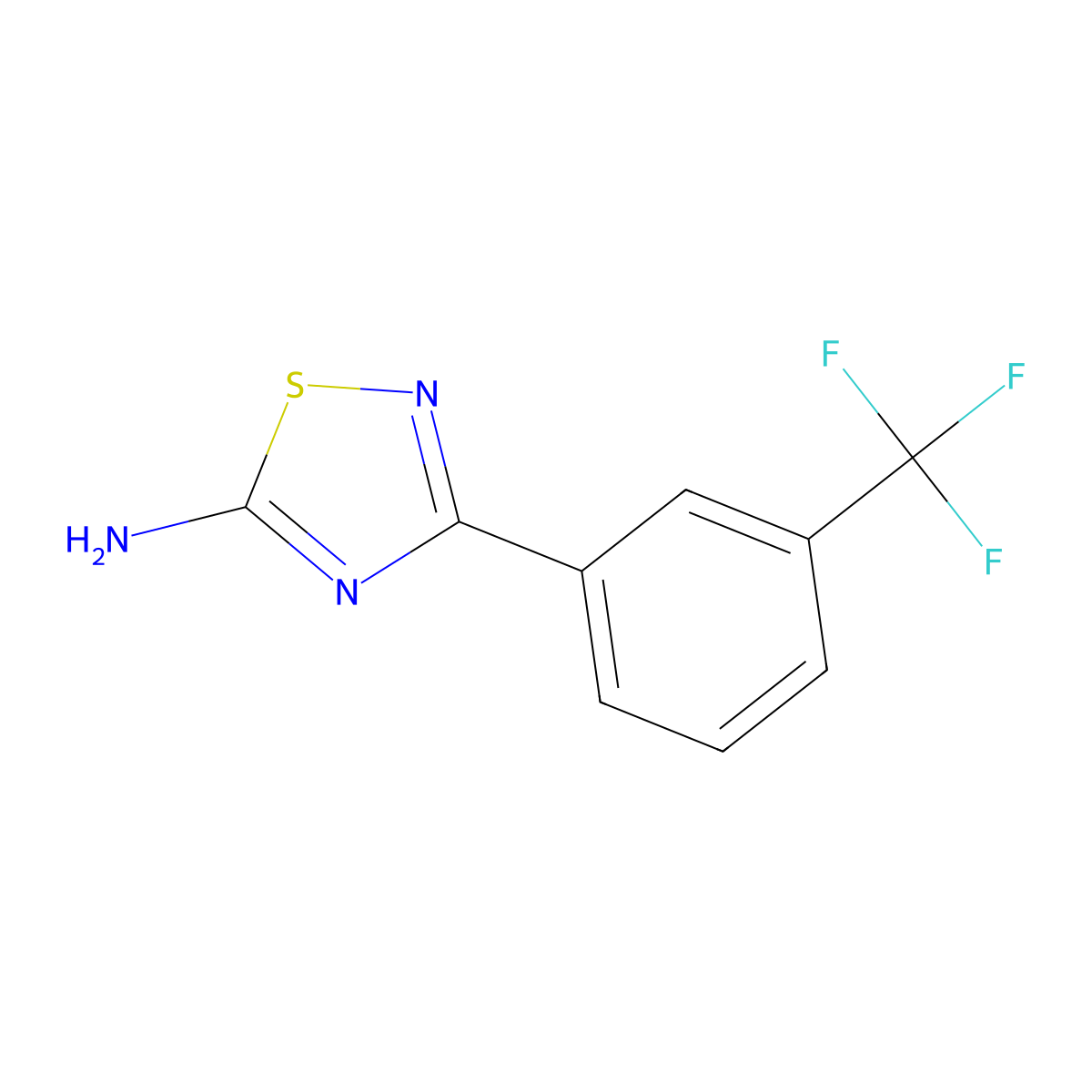 3-(3-(Trifluoromethyl)phenyl)-1,2,4-thiadiazol-5-amine molecular structure, CAS 1153977-59-3
