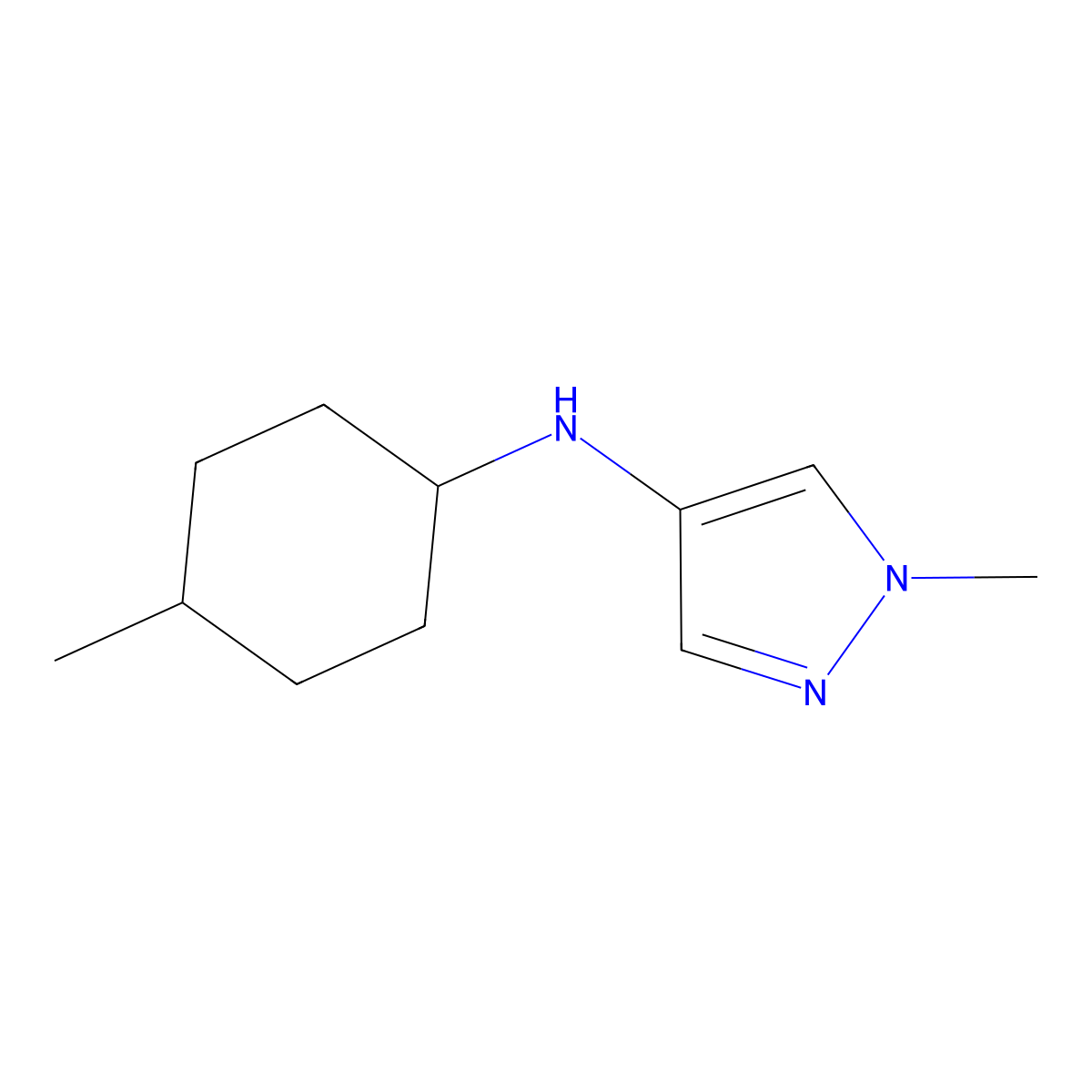 1-methyl-N-(4-methylcyclohexyl)-1H-pyrazol-4-amine molecular structure, CAS 1153977-81-1