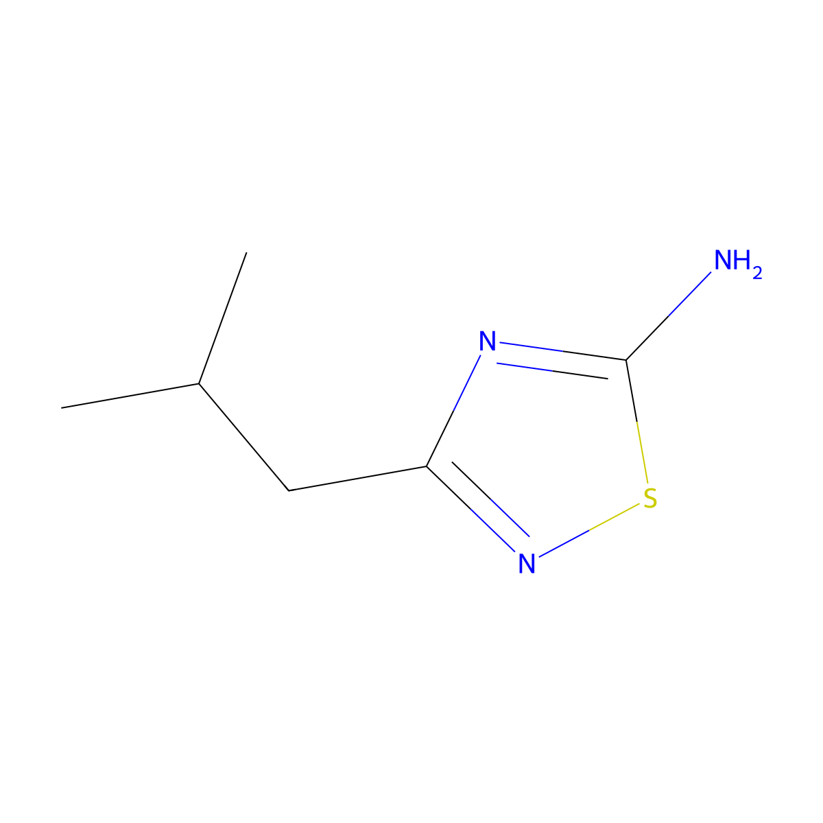 3-(2-Methylpropyl)-1,2,4-thiadiazol-5-amine molecular structure, CAS 1153977-87-7