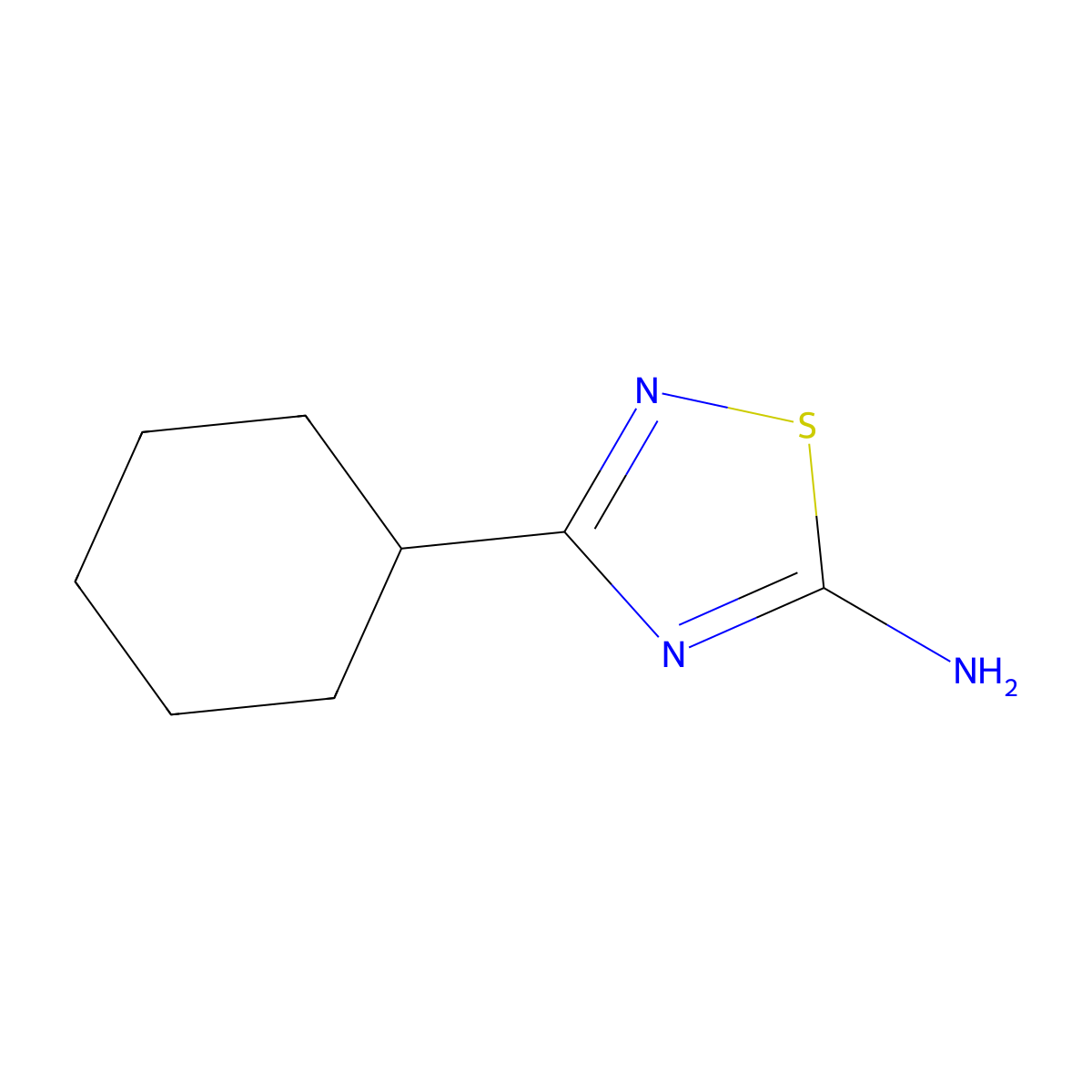 3-Cyclohexyl-1,2,4-thiadiazol-5-amine molecular structure, CAS 1153978-13-2