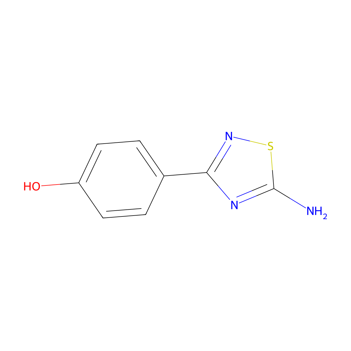 4-(5-Amino-1,2,4-thiadiazol-3-yl)phenol molecular structure, CAS 1153978-69-8
