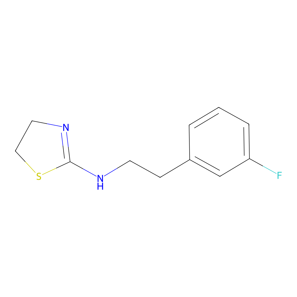 N-[2-(3-fluorophenyl)ethyl]-4,5-dihydro-1,3-thiazol-2-amine molecular structure, CAS 1153979-64-6