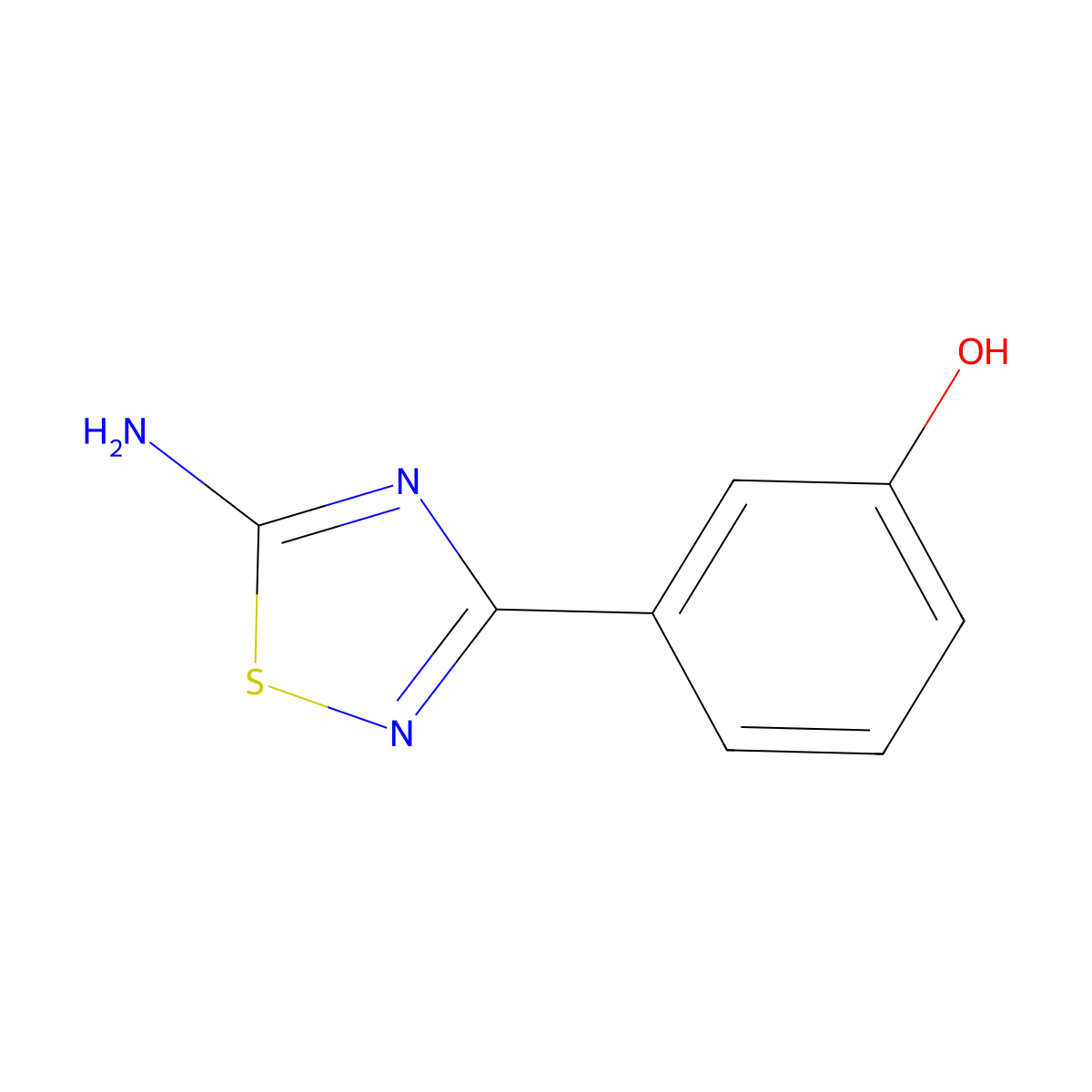 3-(5-Amino-1,2,4-thiadiazol-3-yl)phenol molecular structure, CAS 1153980-05-2