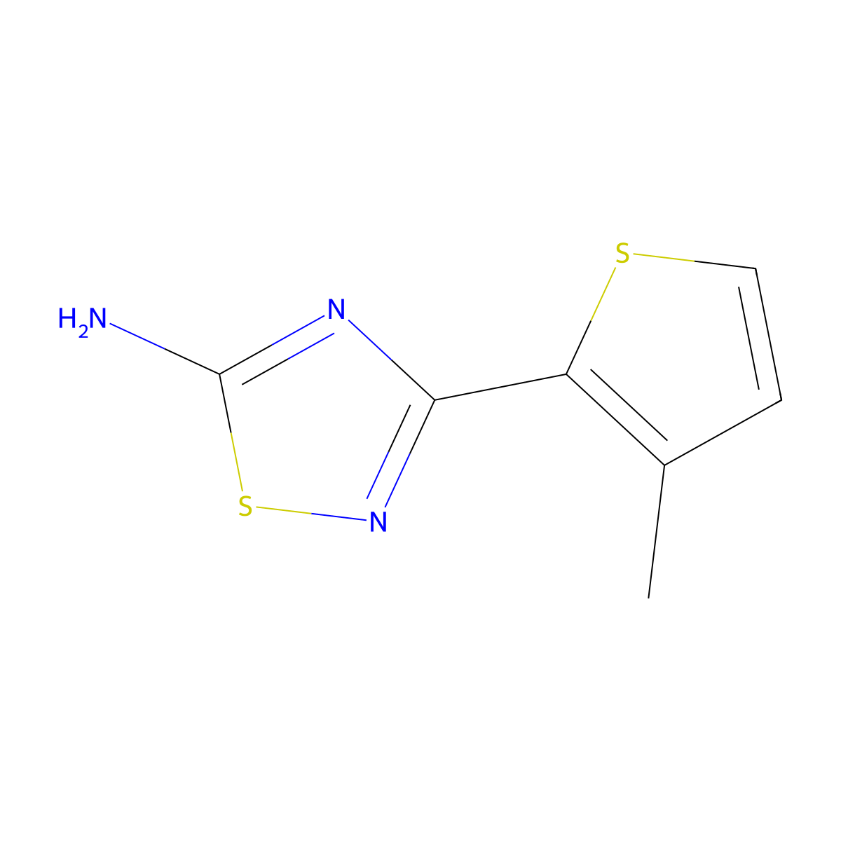 3-(3-Methylthiophen-2-yl)-1,2,4-thiadiazol-5-amine molecular structure, CAS 1153981-17-9