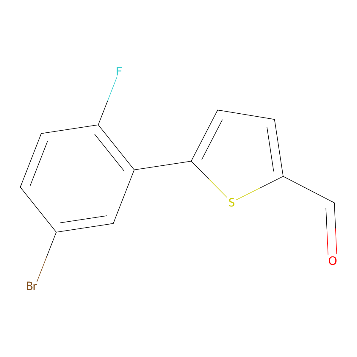 5-(5-Bromo-2-fluorophenyl)thiophene-2-carbaldehyde molecular structure, CAS 1153981-53-3