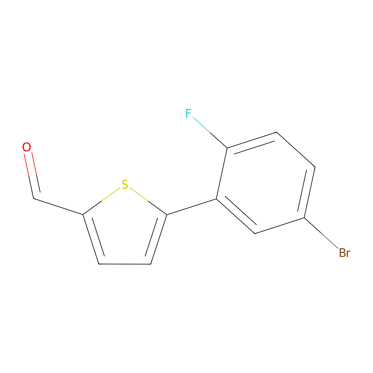 5-(5-Bromo-2-fluorophenyl)thiophene-2-carbaldehyde molecular structure, CAS 1153981-53-3