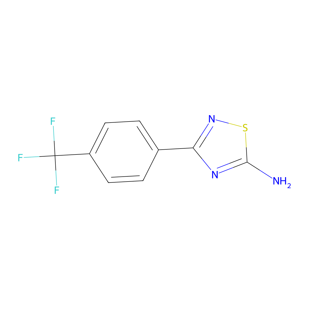 3-[4-(Trifluoromethyl)phenyl]-1,2,4-thiadiazol-5-amine molecular structure, CAS 1153981-93-1