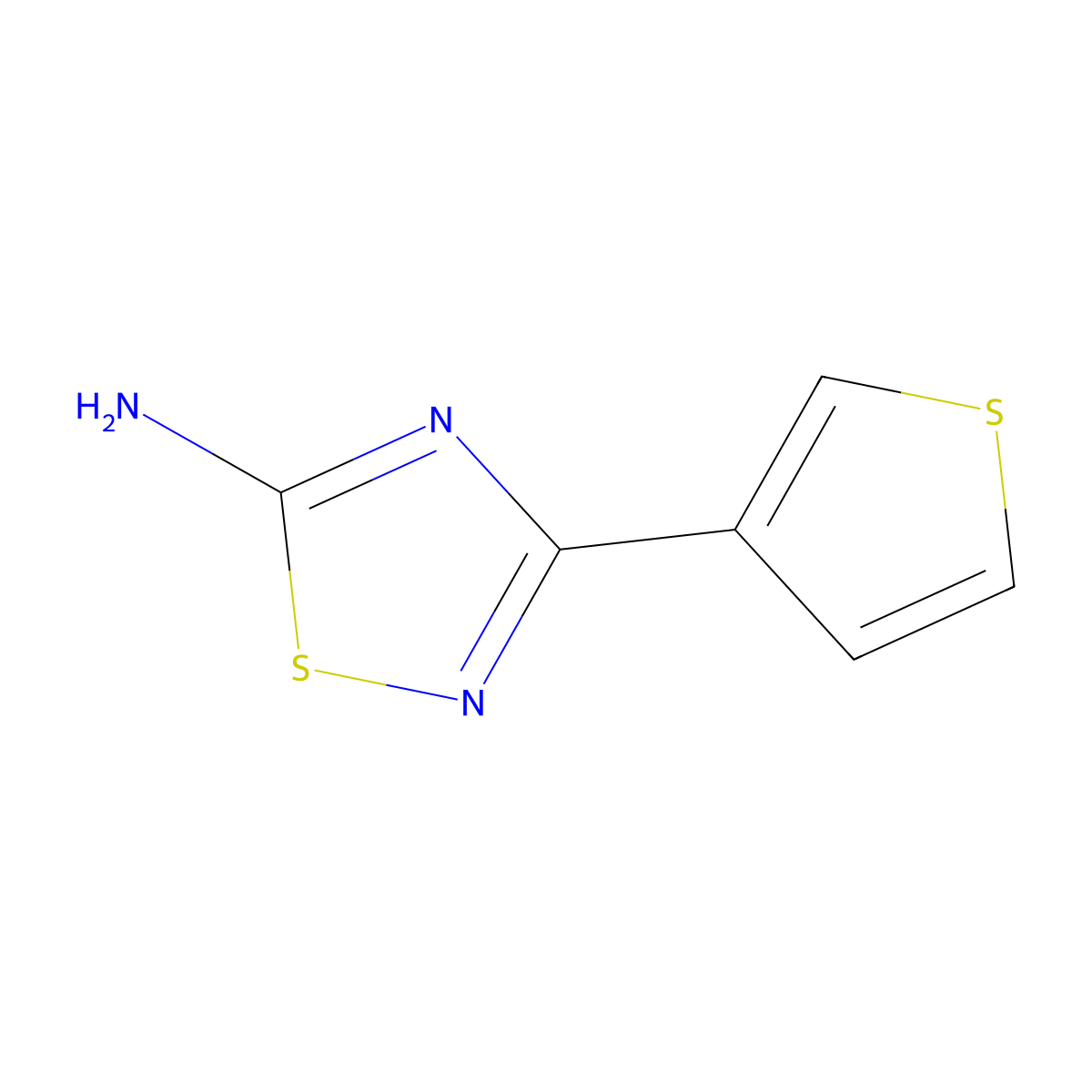 3-(Thiophen-3-yl)-1,2,4-thiadiazol-5-amine molecular structure, CAS 1153982-21-8