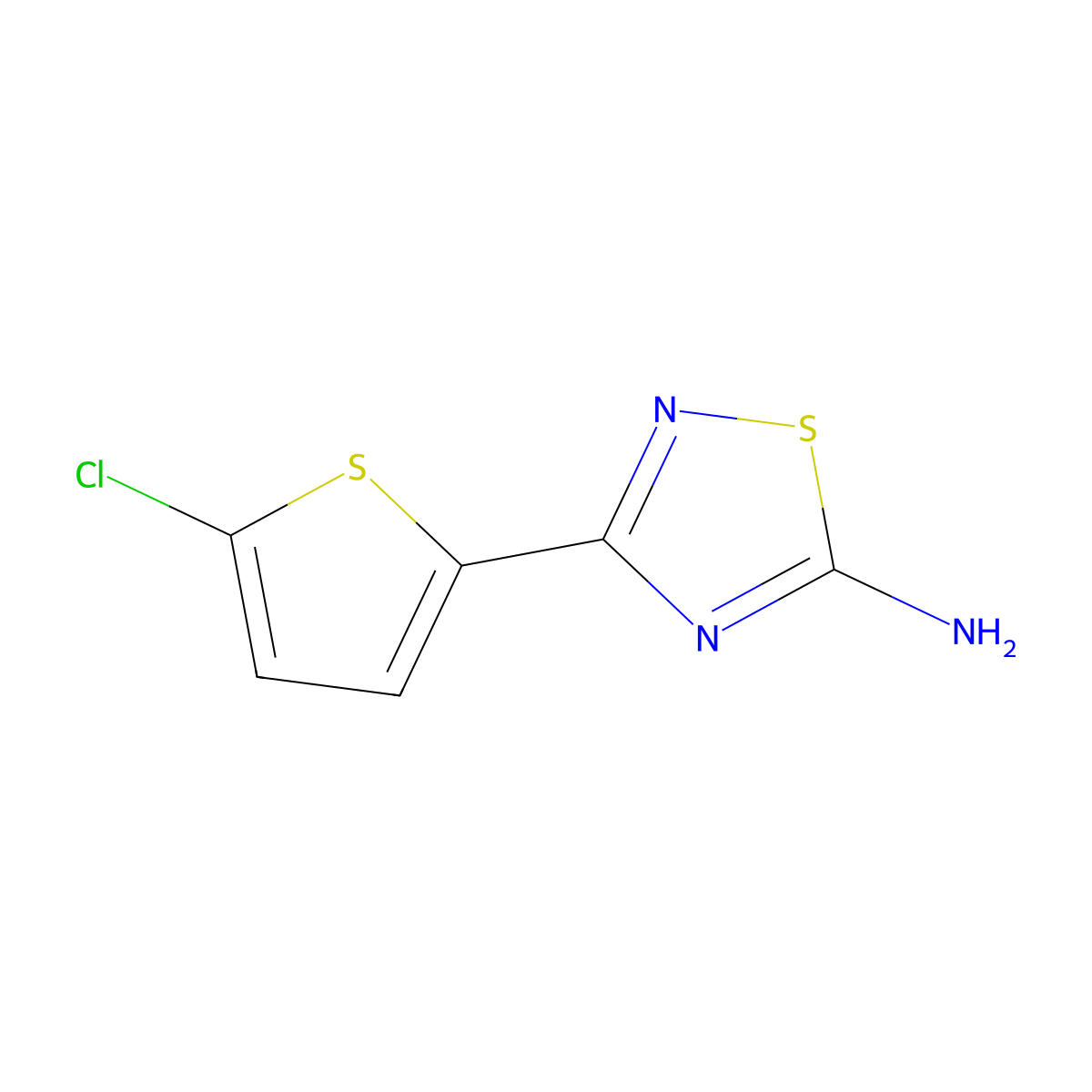 3-(5-Chlorothiophen-2-yl)-1,2,4-thiadiazol-5-amine molecular structure, CAS 1153983-60-8