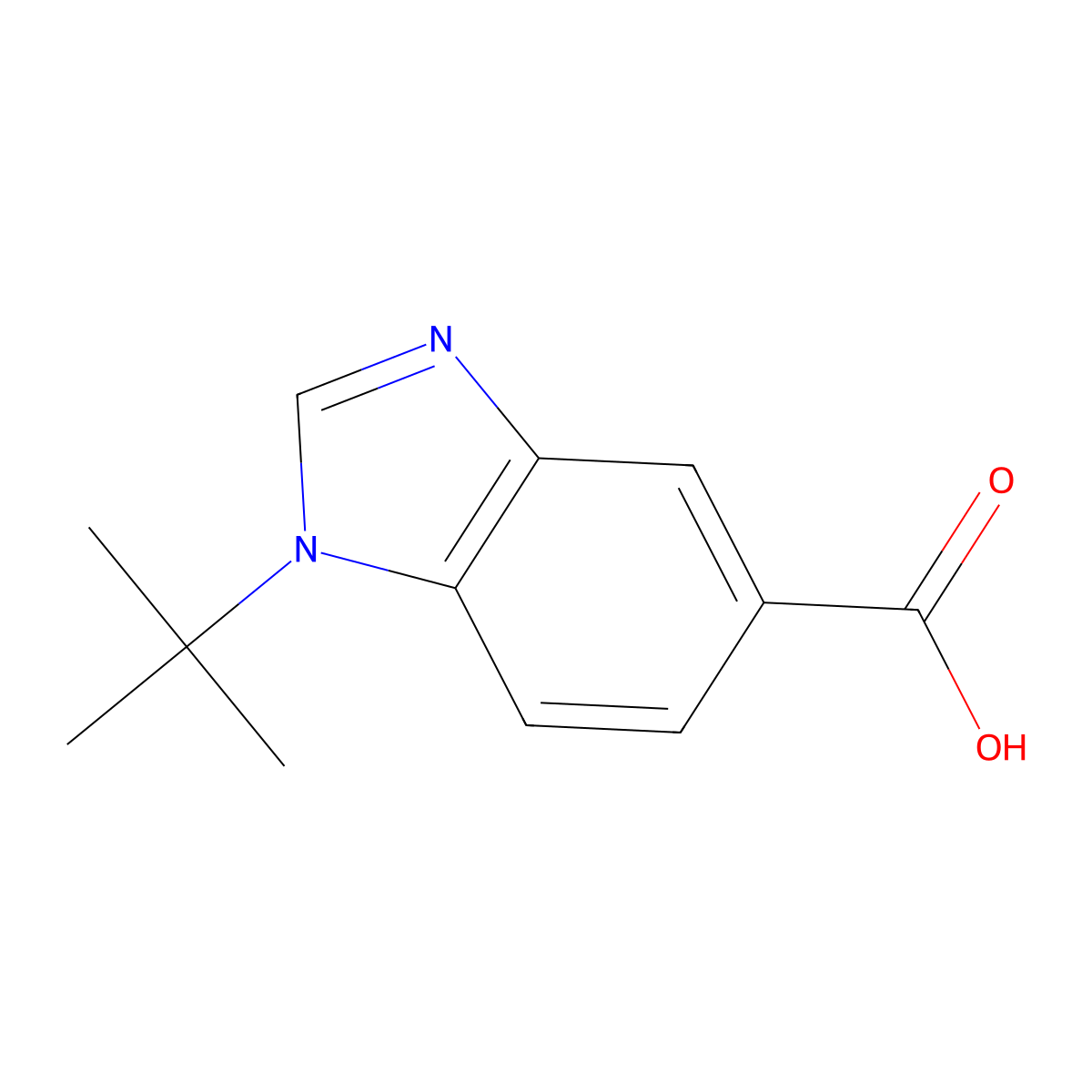 1-t-Butyl-benzoimidazole-5-carboxylic acid molecular structure, CAS 1153985-64-8
