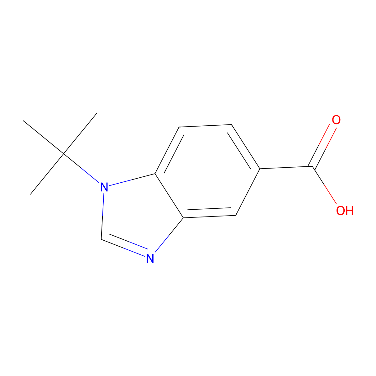 1-t-Butyl-benzoimidazole-5-carboxylic acid molecular structure, CAS 1153985-64-8