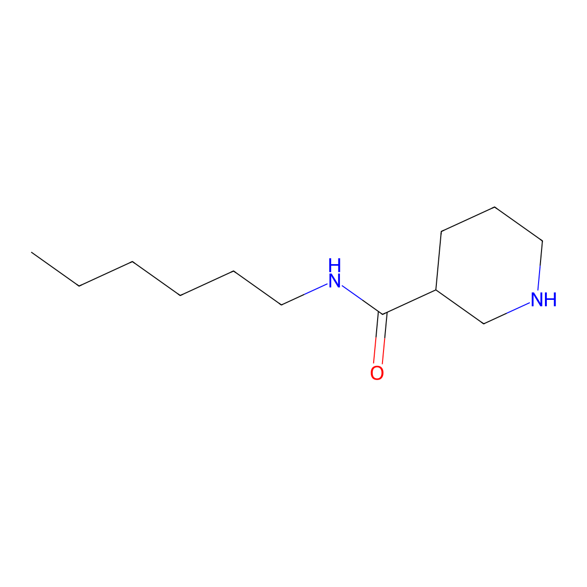 N-hexylpiperidine-3-carboxamide molecular structure, CAS 1153987-33-7