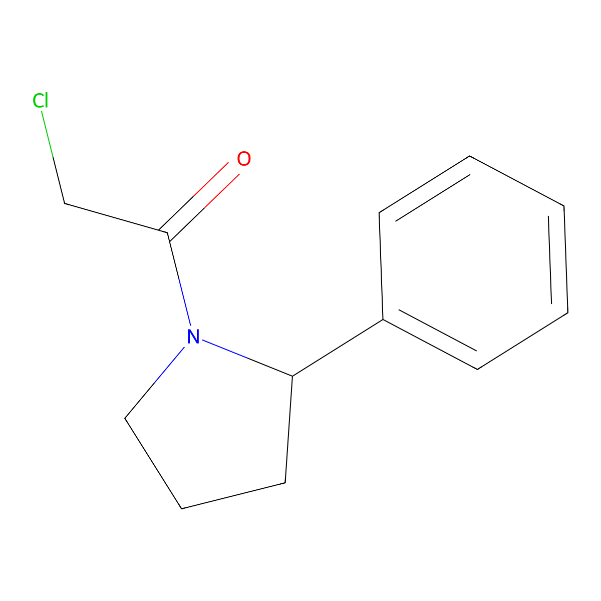 2-Chloro-1-(2-phenylpyrrolidin-1-yl)ethan-1-one molecular structure, CAS 1153987-96-2