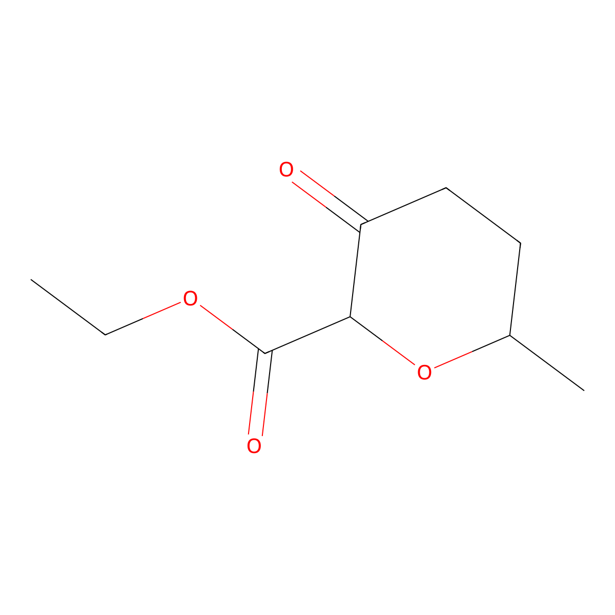 Ethyl 6-methyl-3-oxooxane-2-carboxylate molecular structure, CAS 115399-62-7