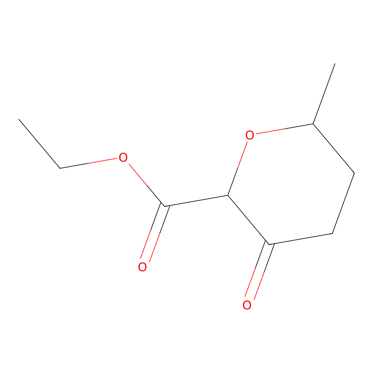 Ethyl 6-methyl-3-oxooxane-2-carboxylate molecular structure, CAS 115399-62-7