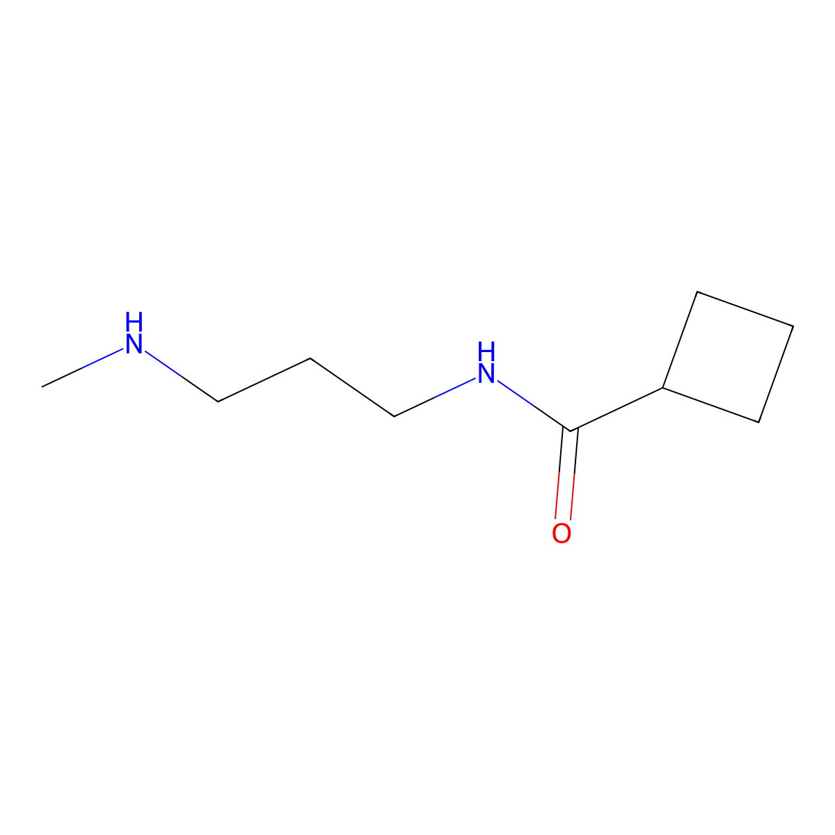 N-[3-(methylamino)propyl]cyclobutanecarboxamide molecular structure, CAS 1153998-15-2