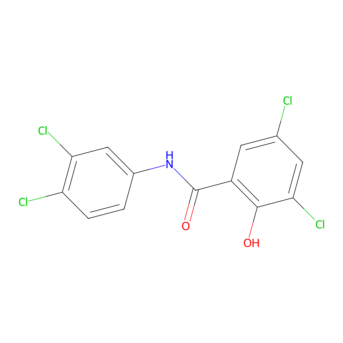 3,3',4',5-Tetrachlorosalicylanilide molecular structure, CAS 1154-59-2