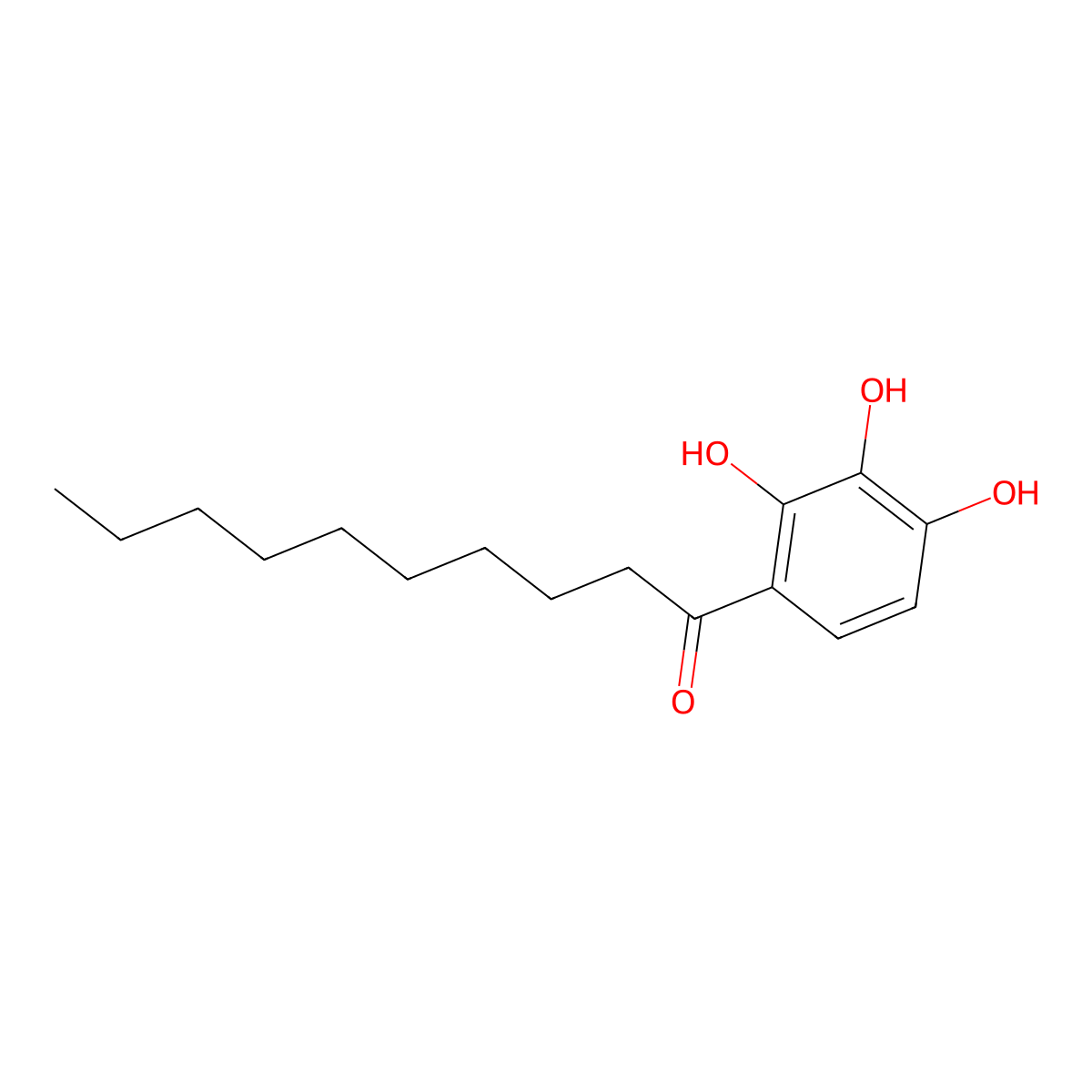 Nonyl 2,3,4-trihydroxyphenyl ketone molecular structure, CAS 1154-72-9