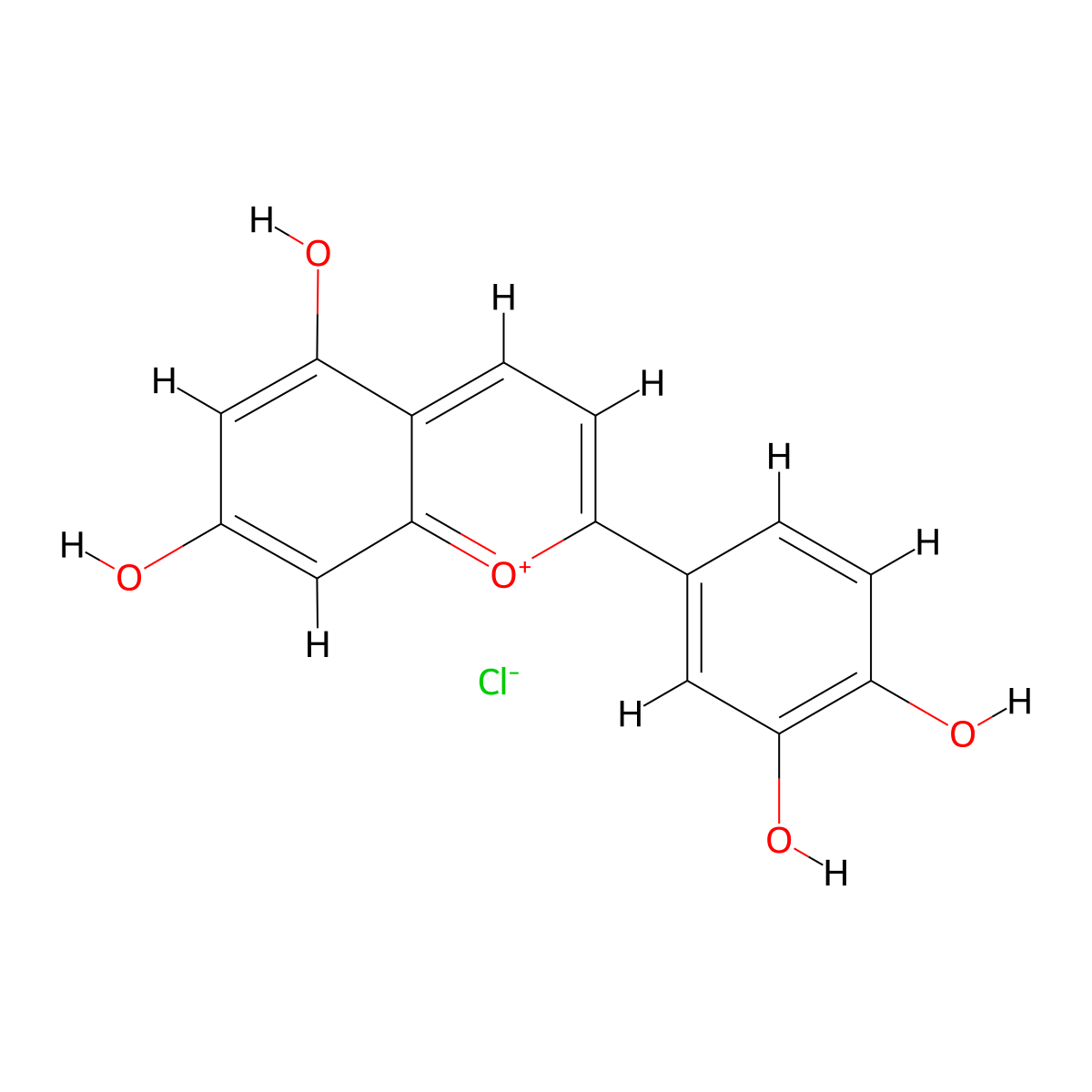 Luteolinidol chloride molecular structure, CAS 1154-78-5