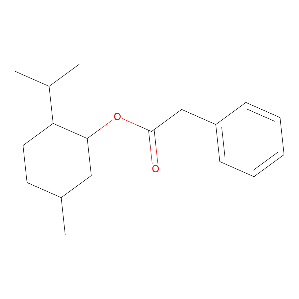 2-Isopropyl-5-methylcyclohexyl phenylacetate molecular structure, CAS 1154-92-3