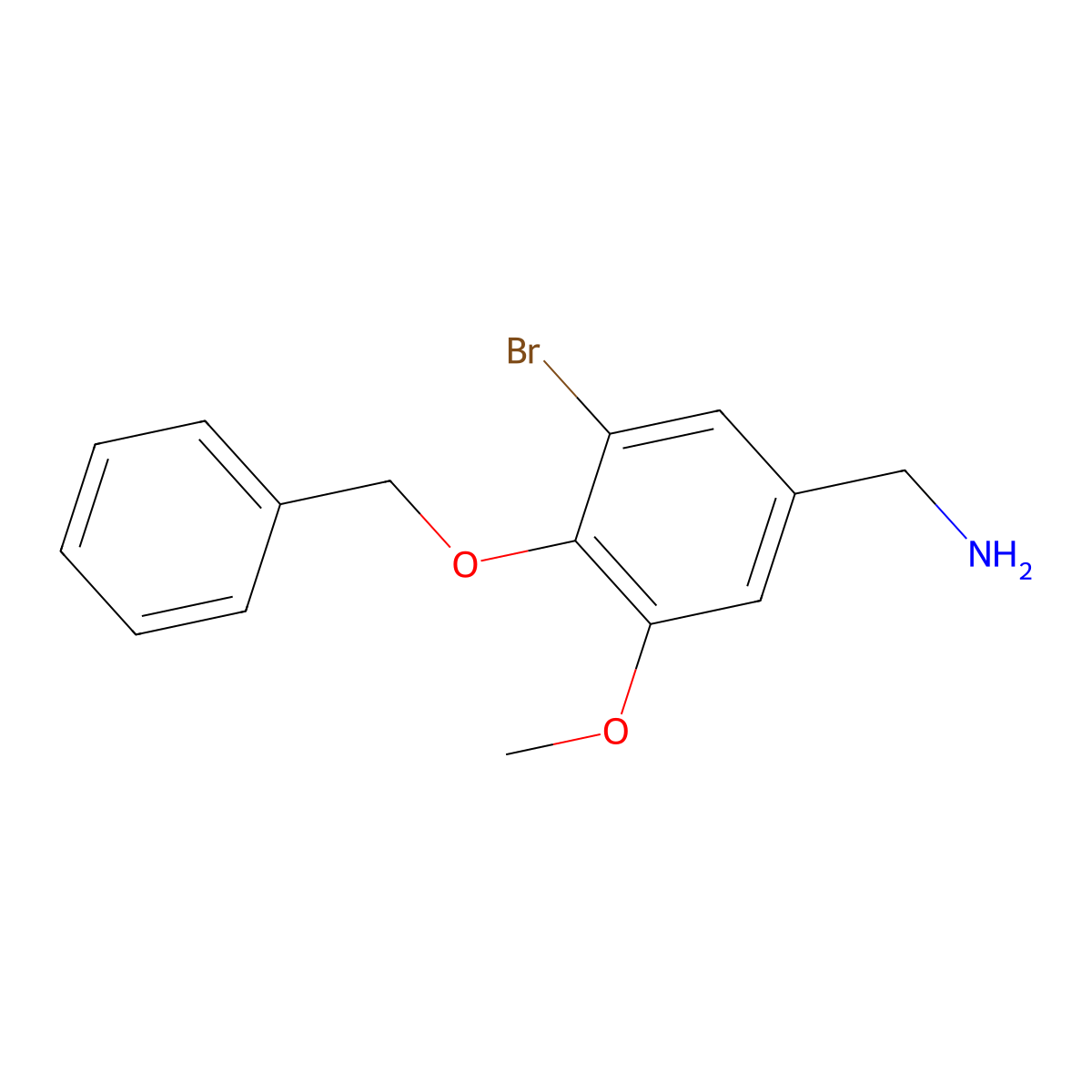 (4-(Benzyloxy)-3-bromo-5-methoxyphenyl)methanamine molecular structure, CAS 1154001-51-0