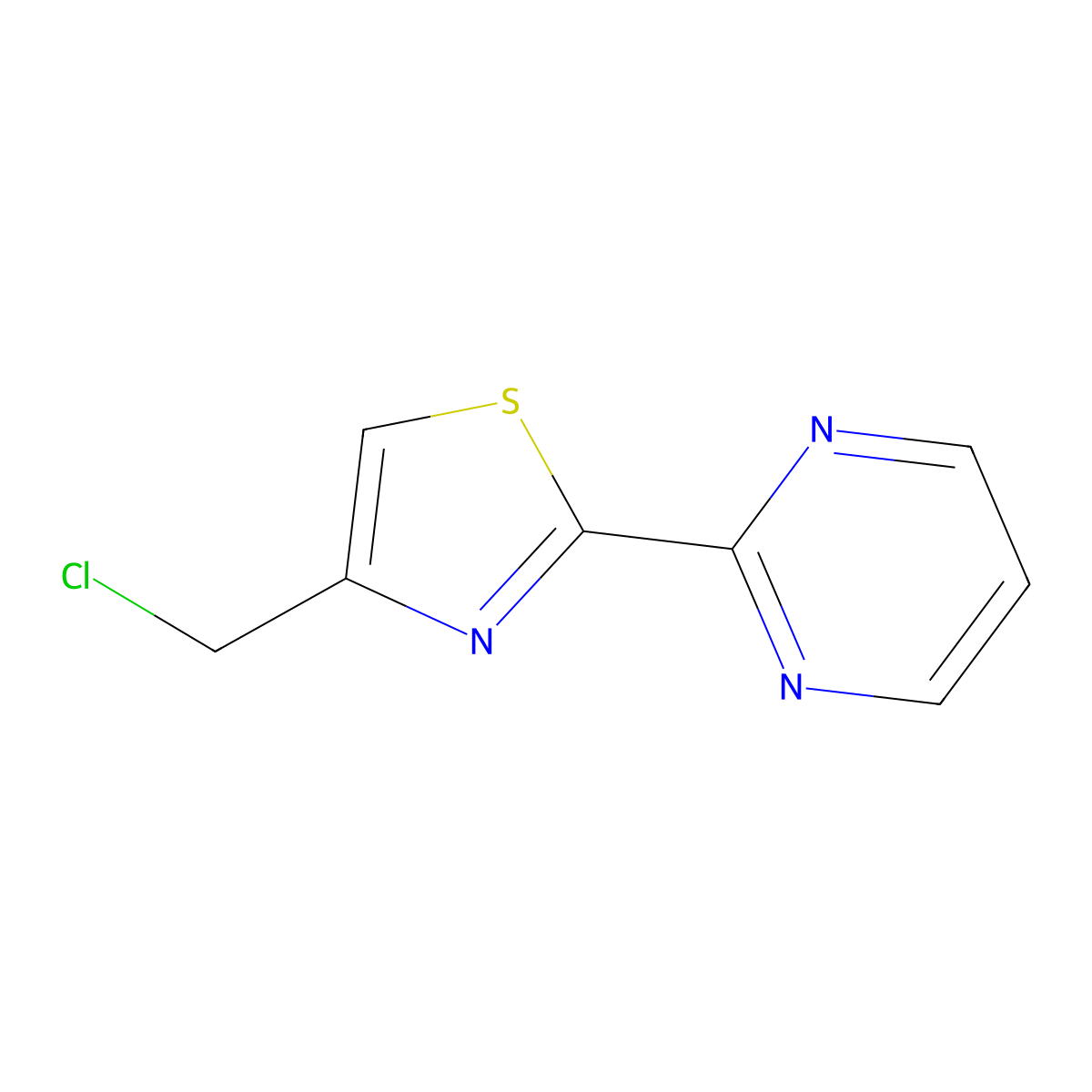 2-[4-(Chloromethyl)-1,3-thiazol-2-yl]pyrimidine molecular structure, CAS 1154009-17-2