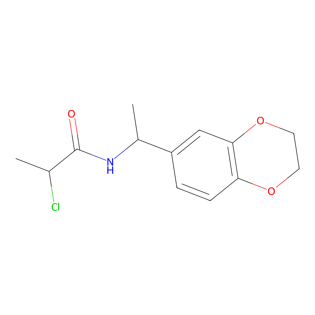 2-chloro-N-[1-(2,3-dihydro-1,4-benzodioxin-6-yl)ethyl]propanamide molecular structure, CAS 1154010-13-5