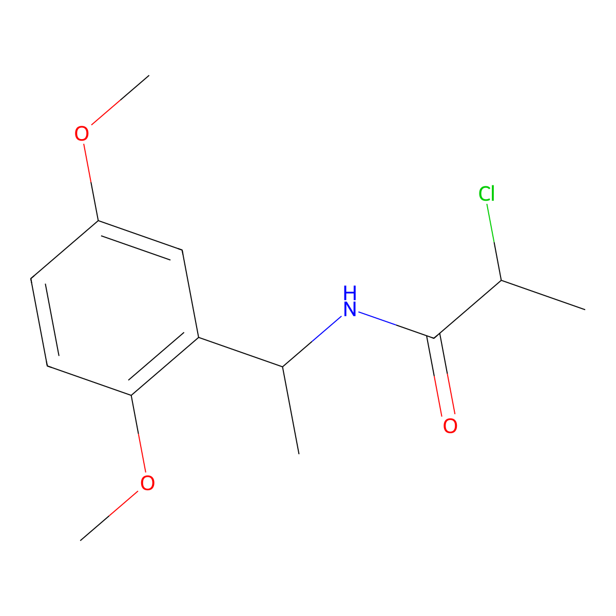2-chloro-N-[1-(2,5-dimethoxyphenyl)ethyl]propanamide molecular structure, CAS 1154010-46-4