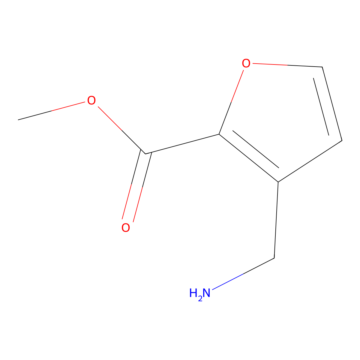 Methyl 3-(aminomethyl)furan-2-carboxylate molecular structure, CAS 1154012-68-6